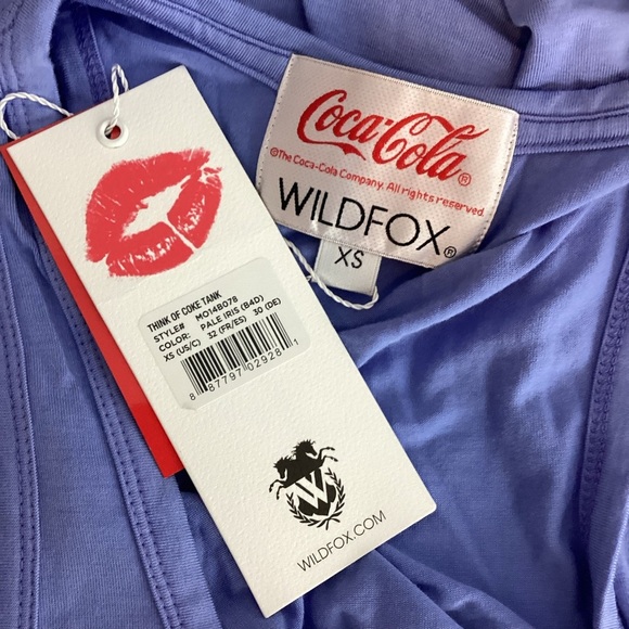 Wildfox Coca-Cola Think of Coke Tank Pale Iris Purple XS - Picture 6 of 7